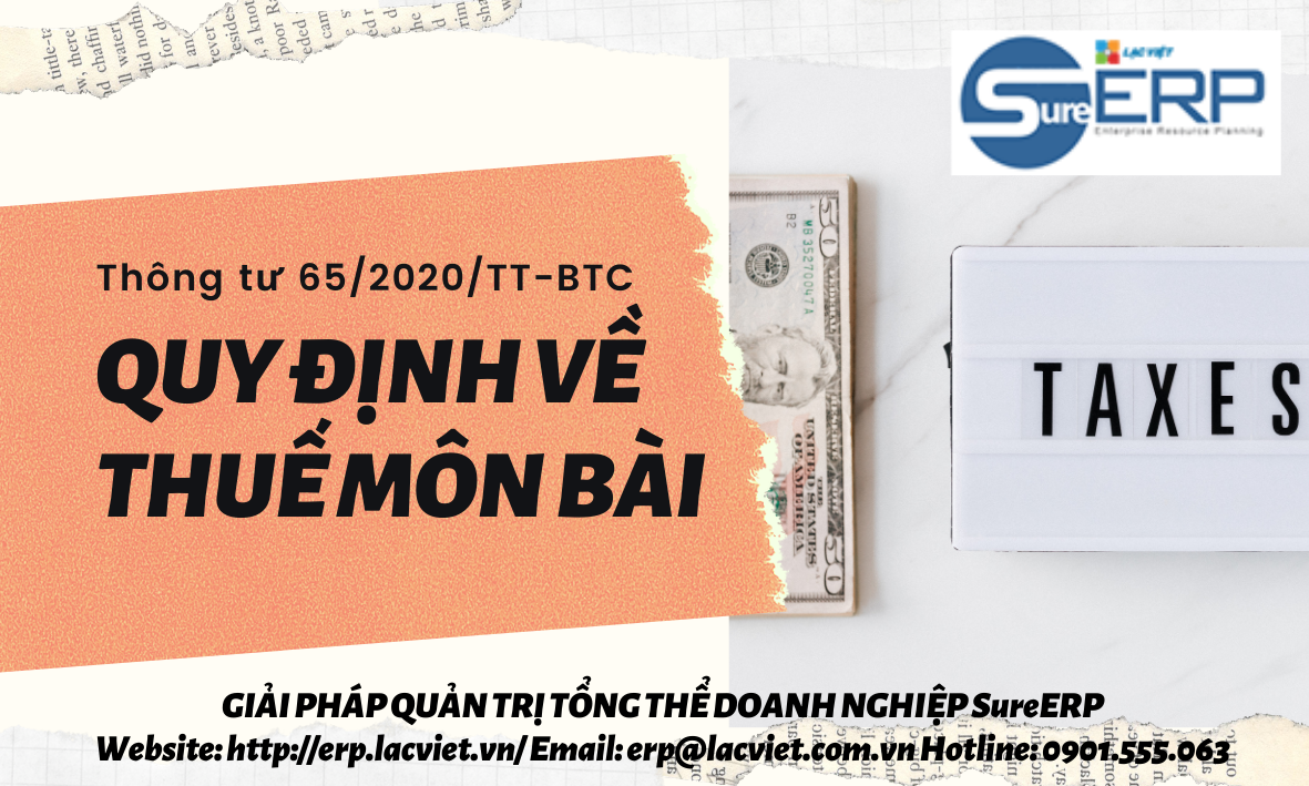 Thông tư 65/2020/TT-BTC quy định về thuế môn bài