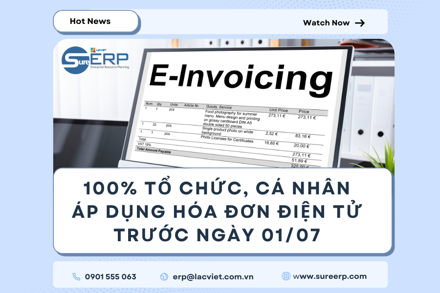 100% Tổ Chức, Cá Nhân Áp Dụng Hóa Đơn Điện Tử Trước Ngày 1/7